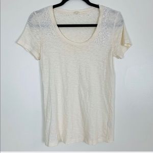 J. Crew Factory Scoopneck Beaded T-Shirt
